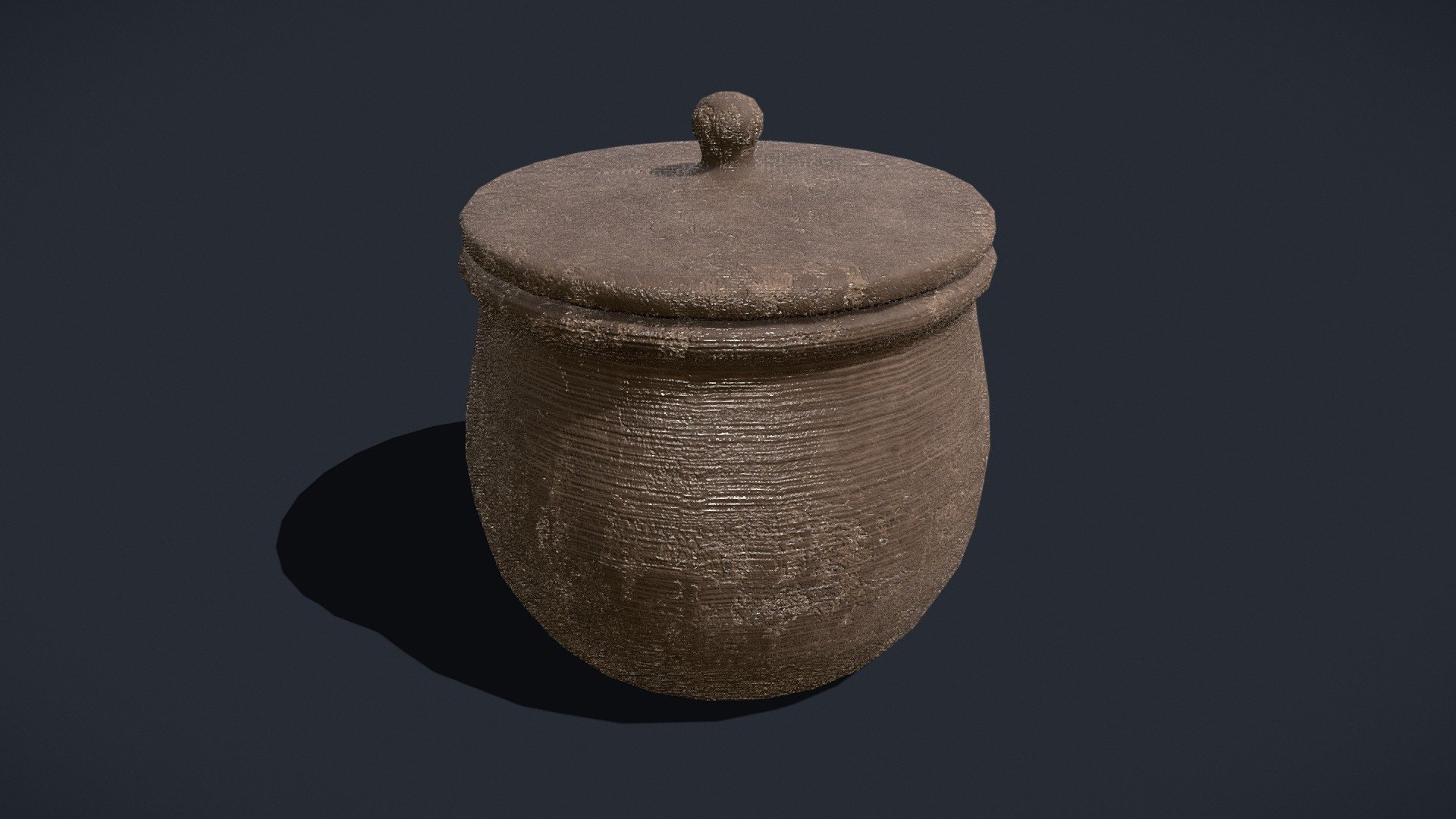 Simple_Clay_Lidded_Pot_FBX 3d model