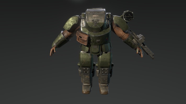 dieselpunk soldier 3d model