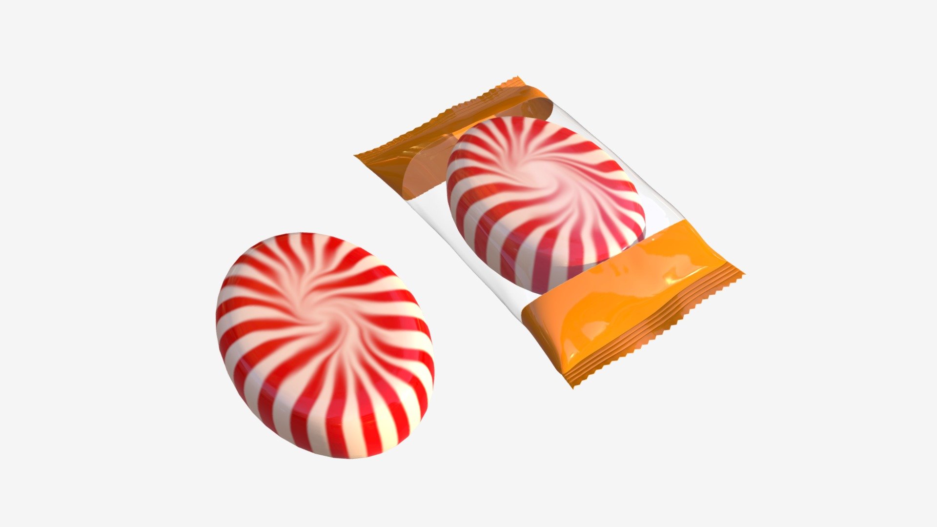 caramel candy with package 3d model