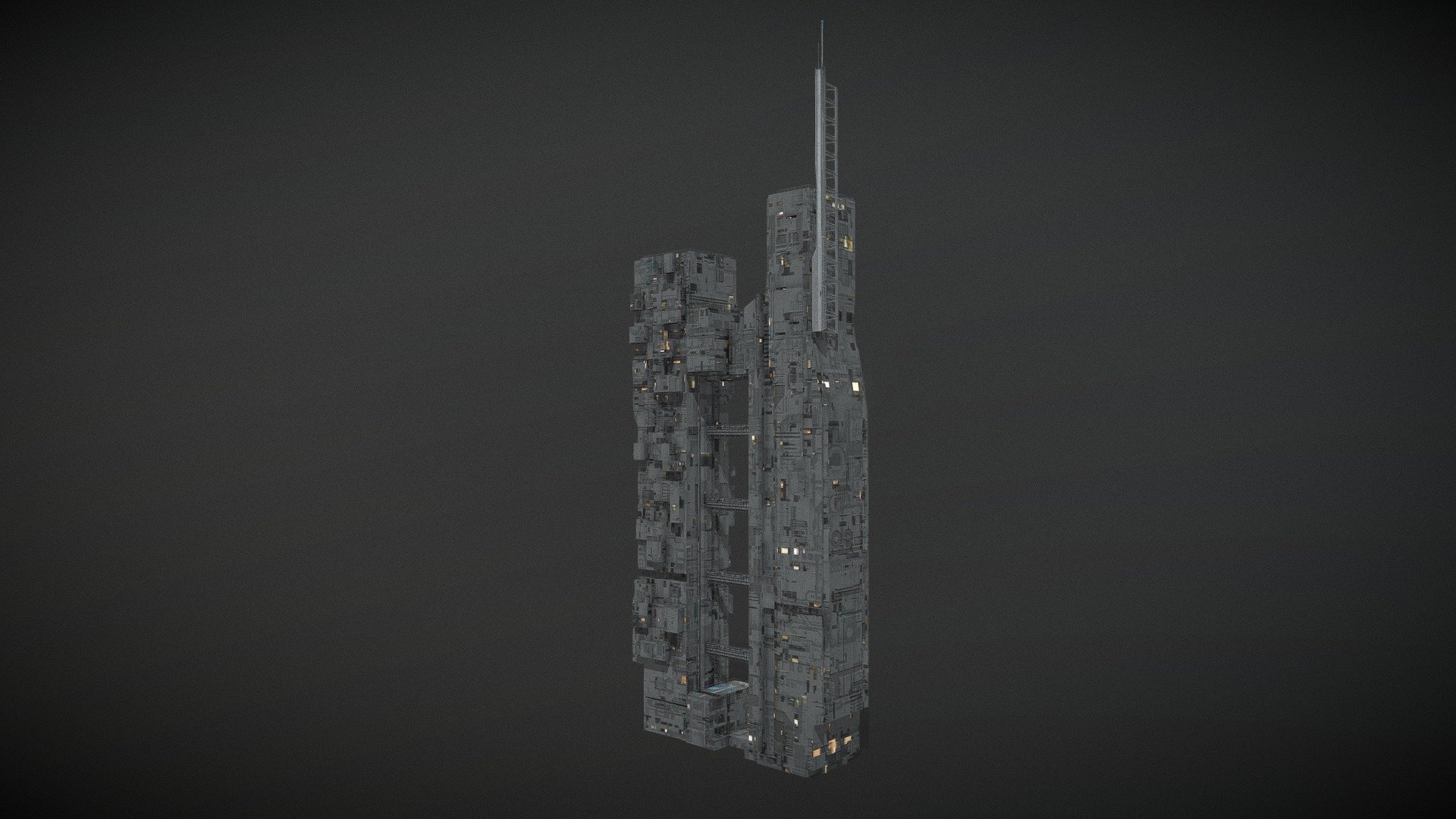 CyberPunk_Scifi Buildings 010 3d model