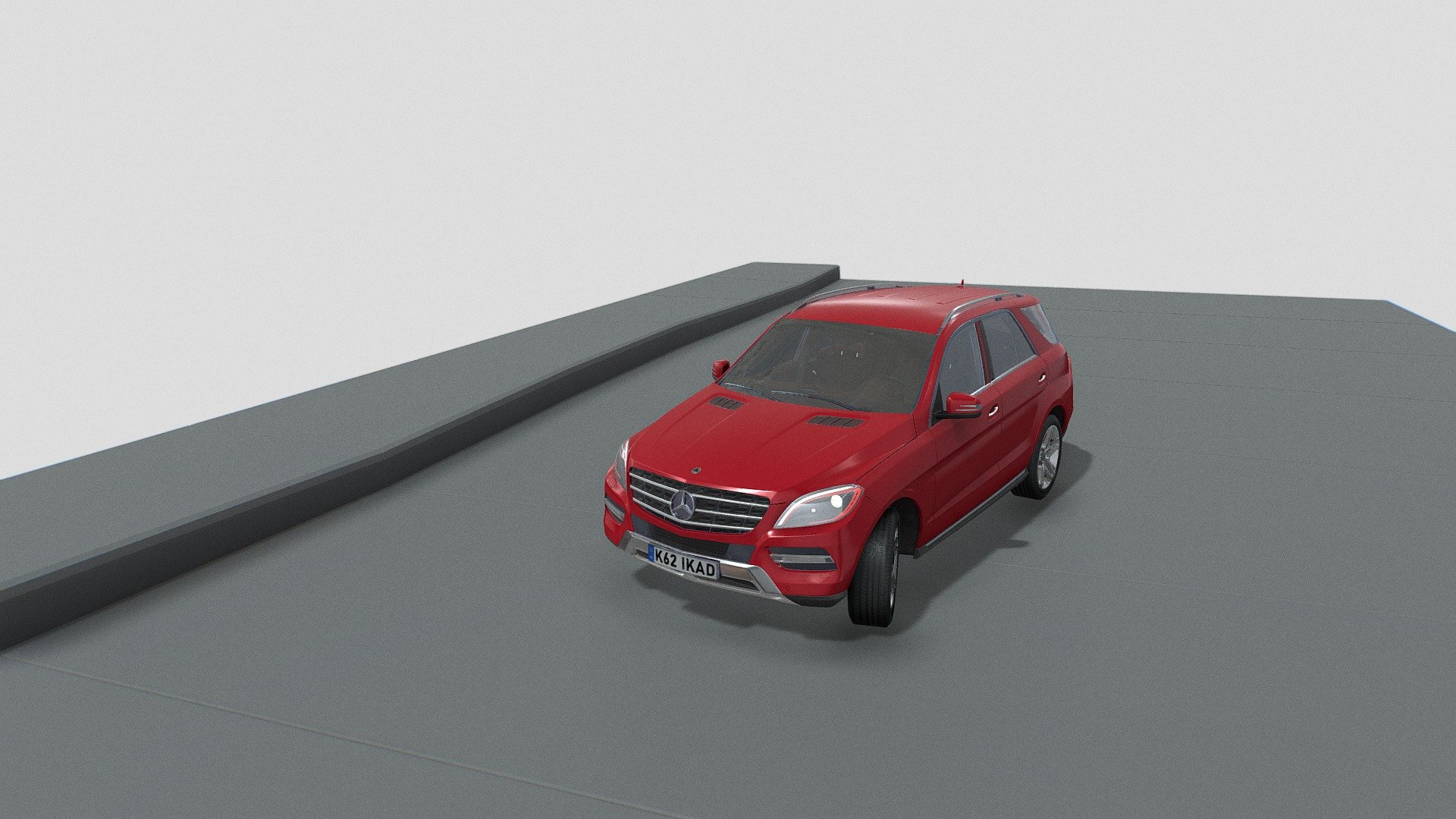 Red Car Mercedes Benz ML 3d model