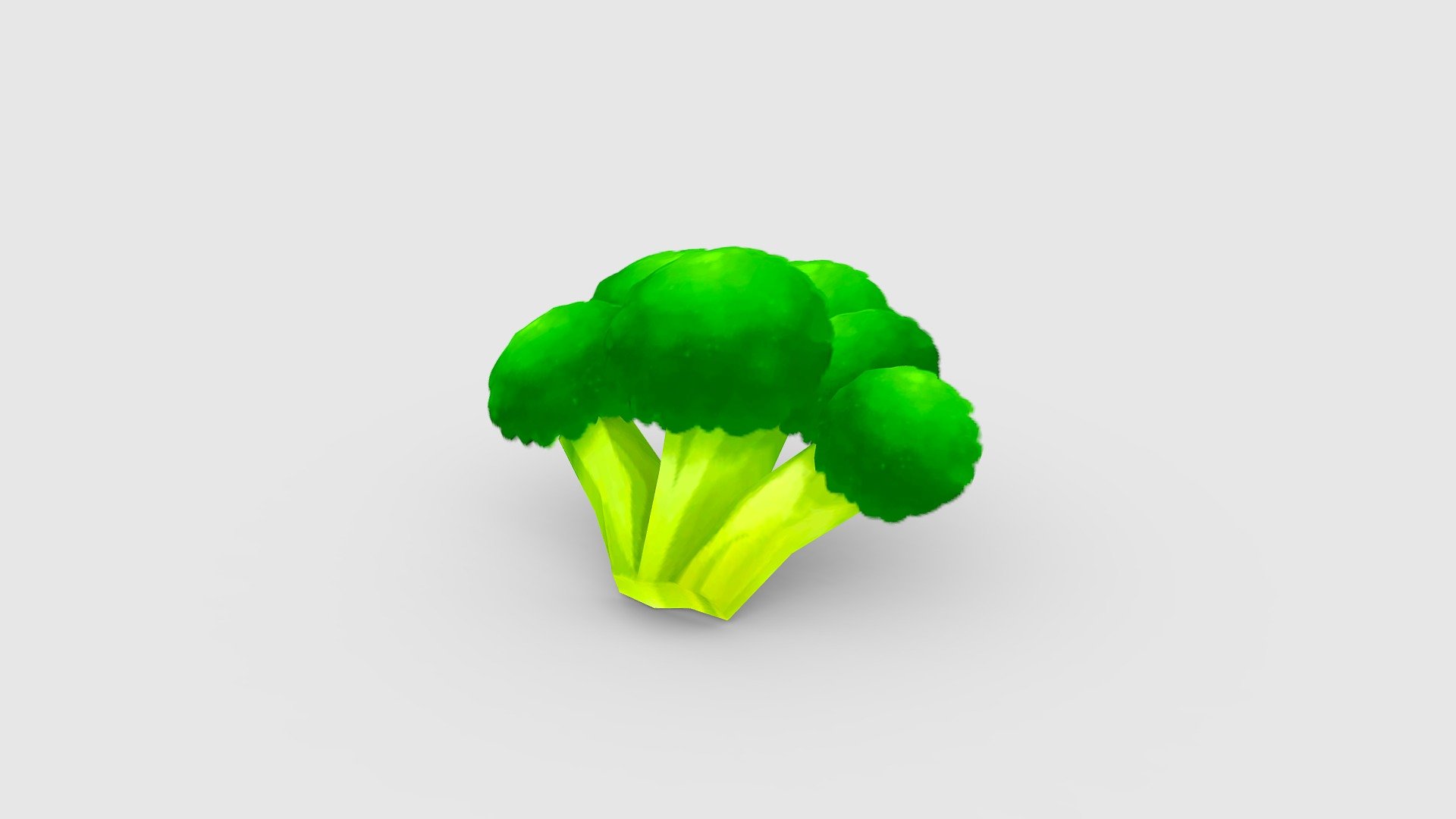 Cartoon broccoli diced 3d model