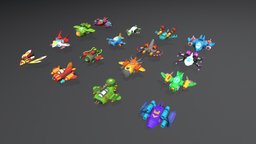 Low Poly Fly Battle Airplanes Assets Pack