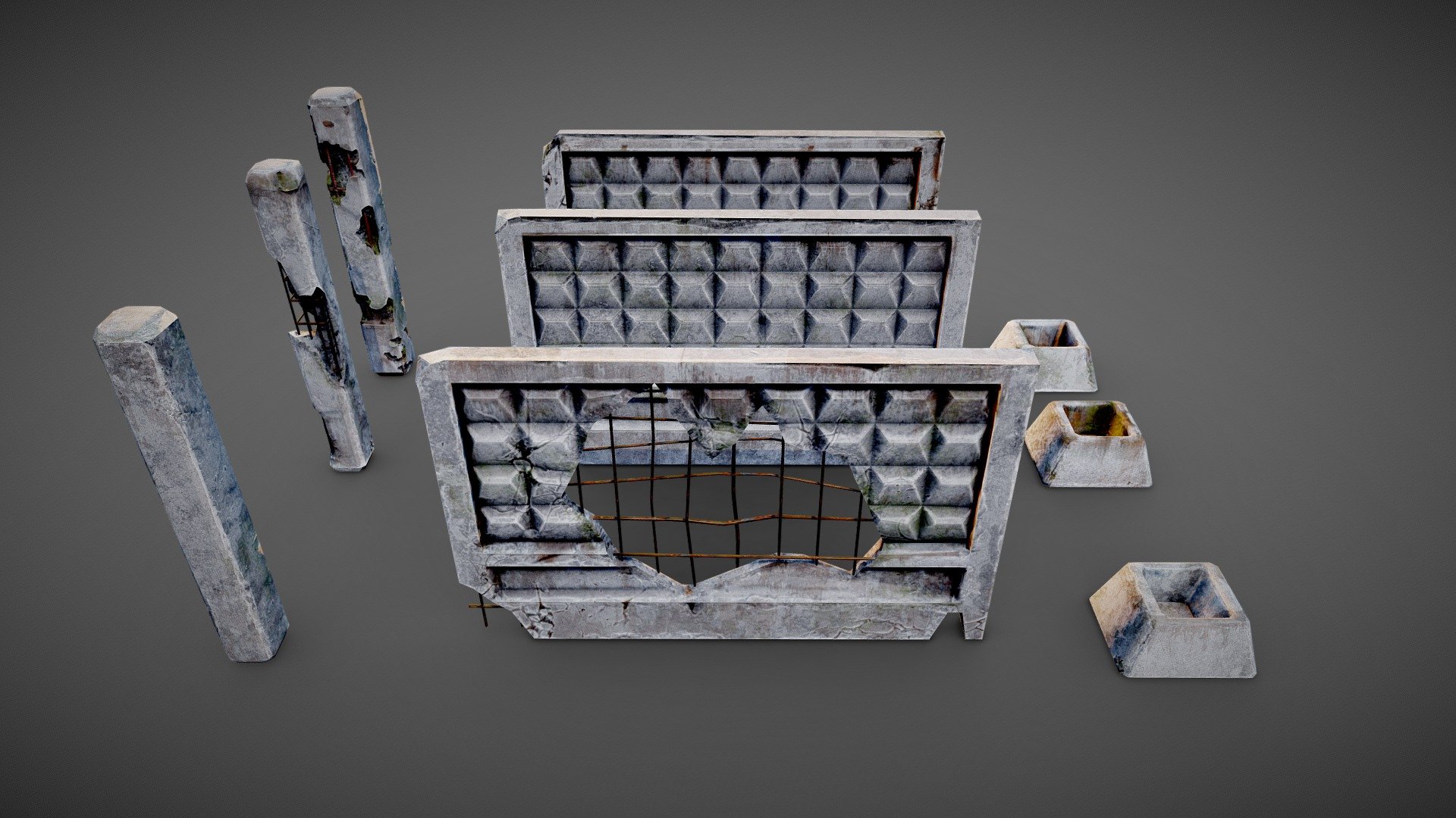 ConcreteFence 3d model