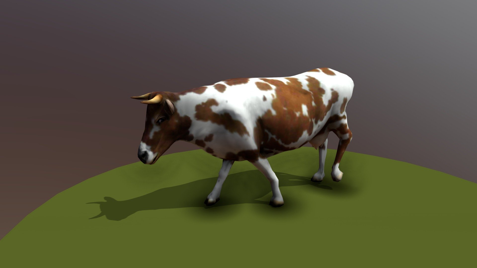 Cow Walking animation low poly 3d model