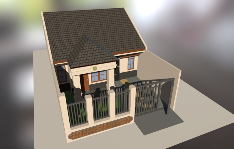 Rumah 1 lantai minimalis 3d model