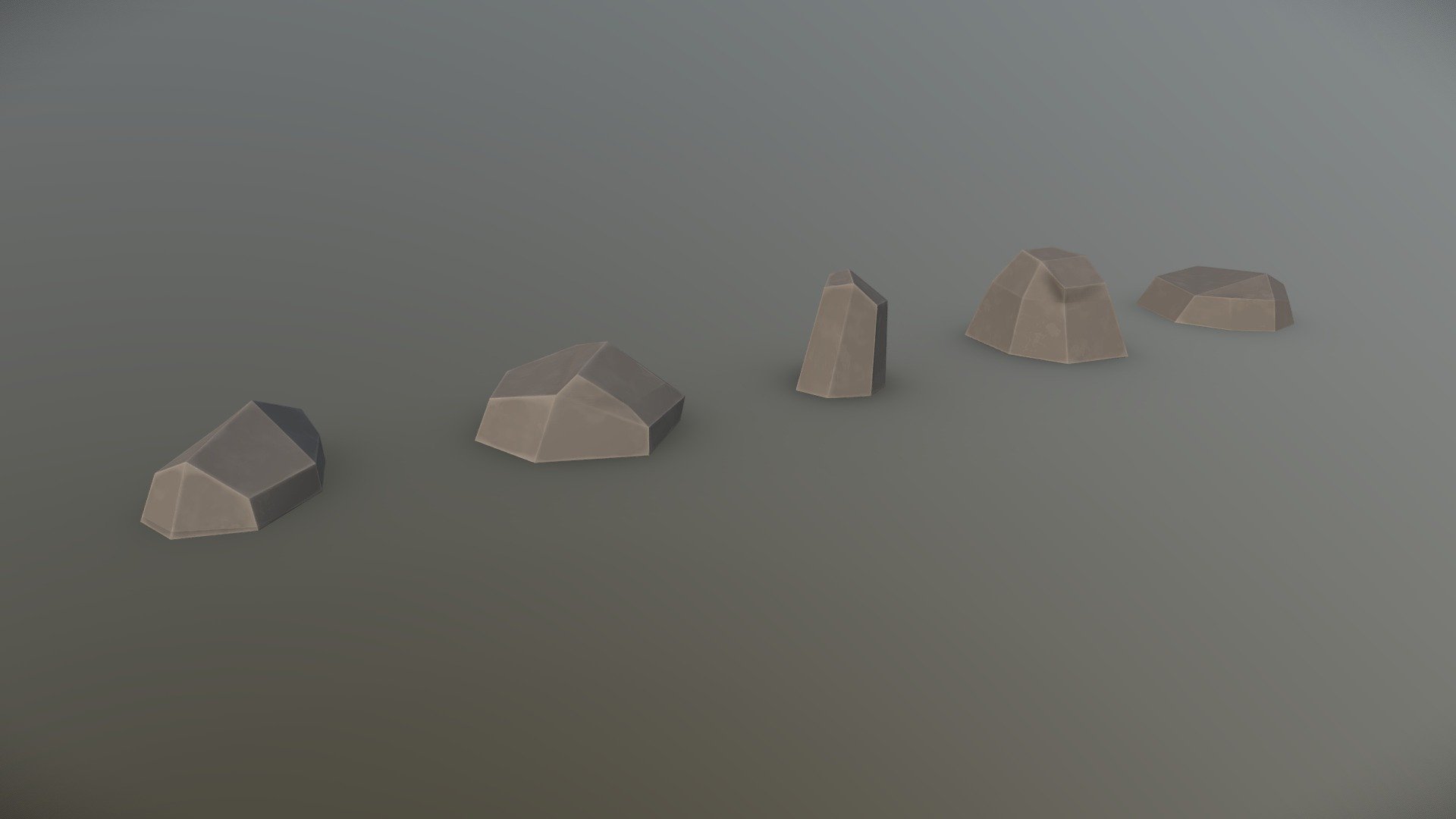 Low Poly Rock Set 3d model