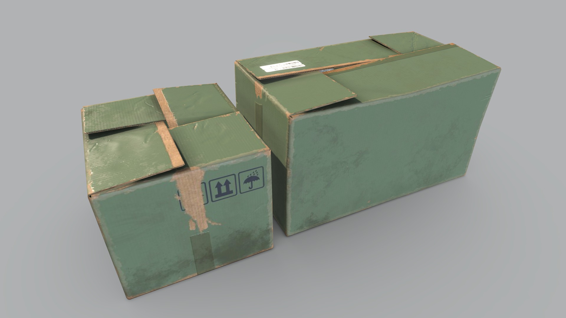 Cardboard Boxes Var 2 3d model