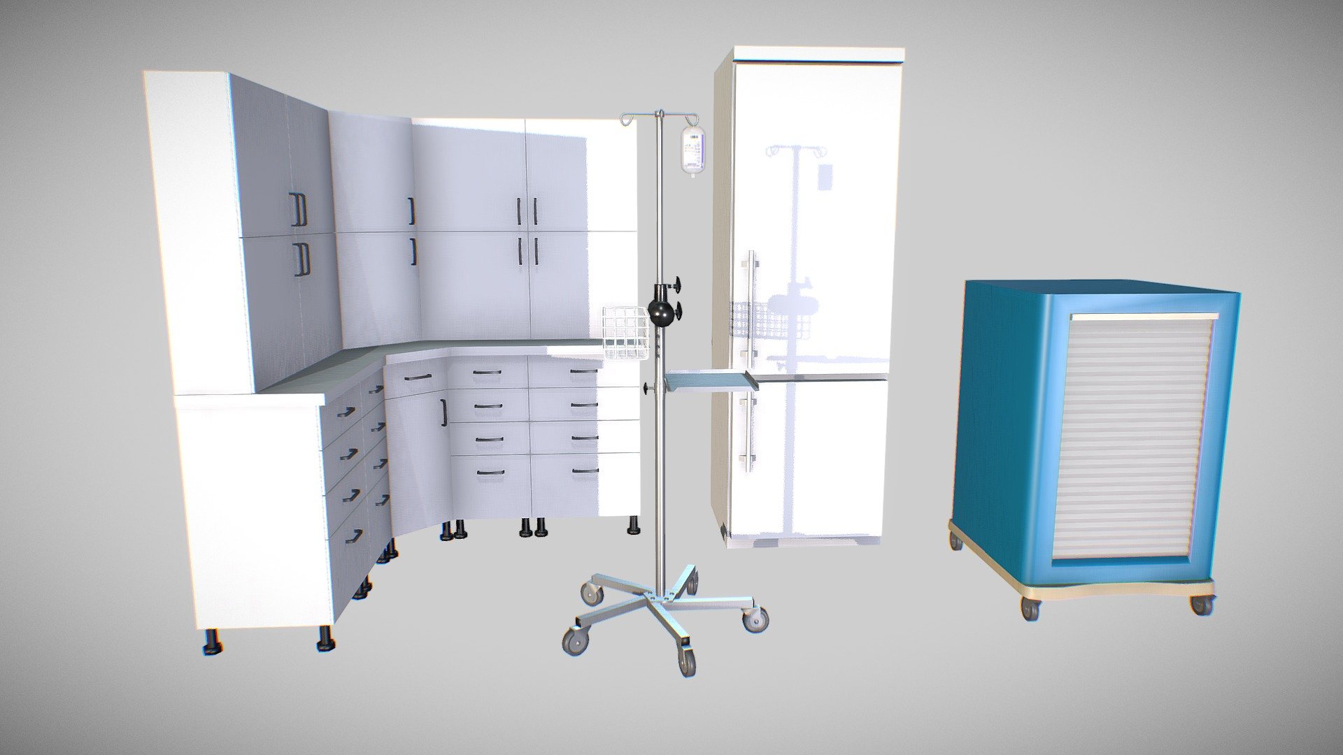 Various objects for a medical Serious Game 3d model