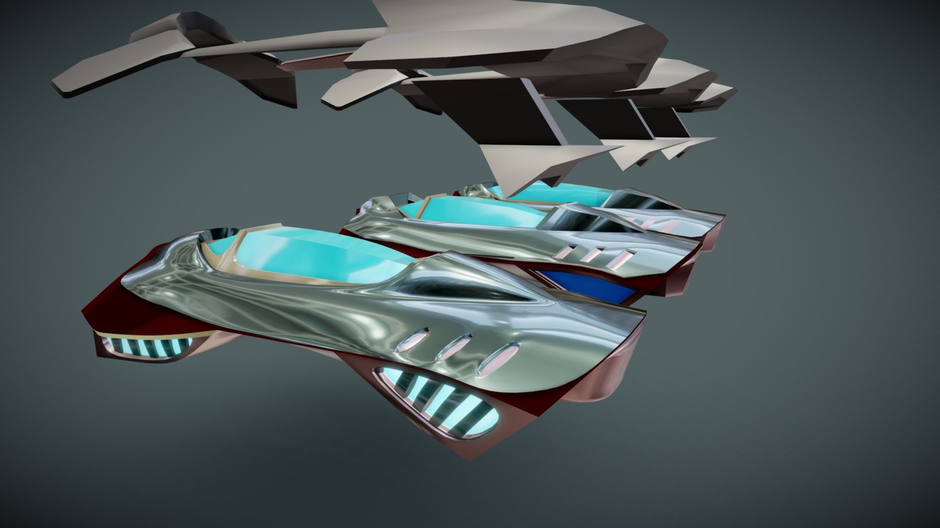 Simplistic Flying Vehicle 14 3d model