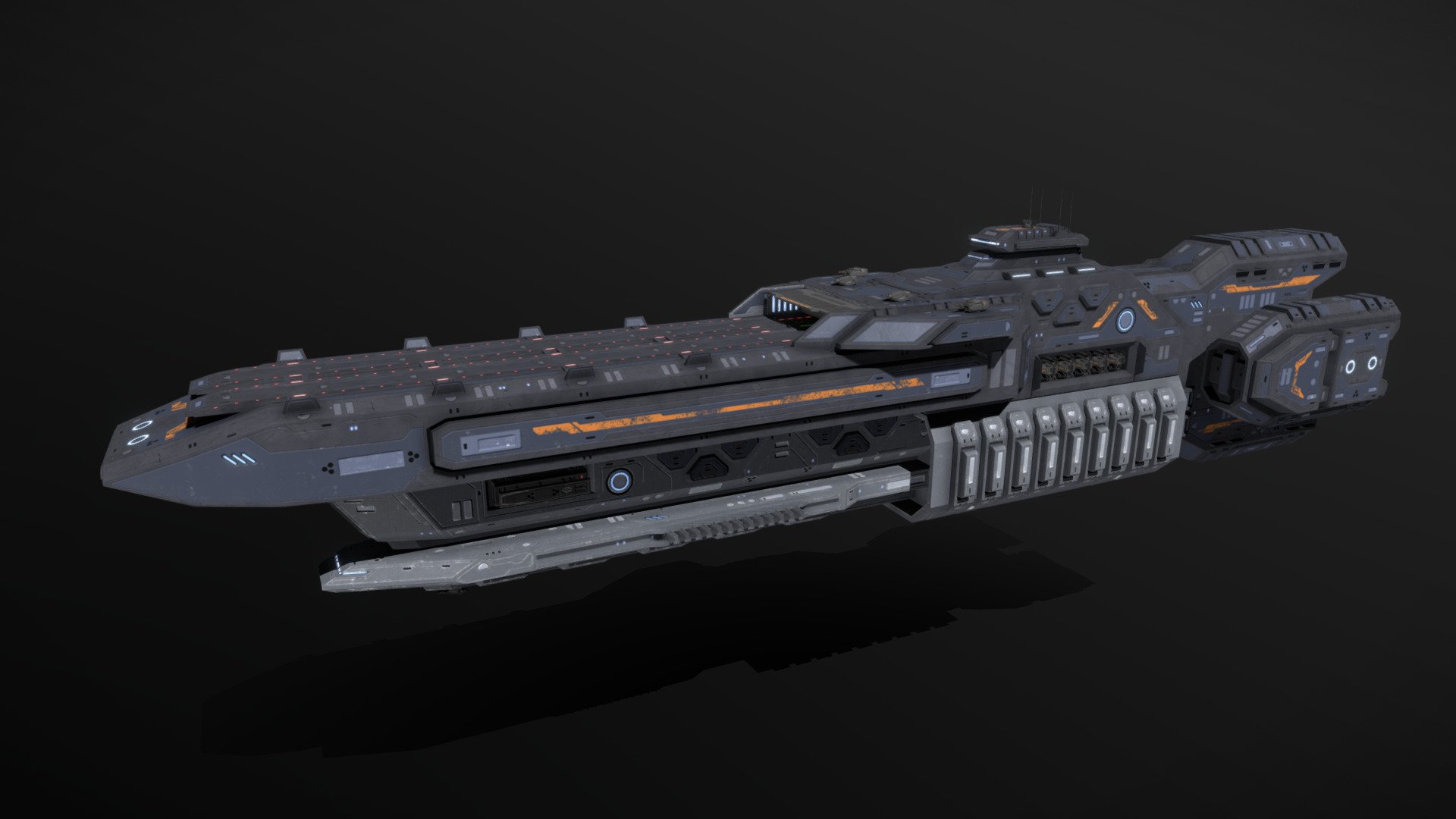 Scifi Light Carrier Valiant 3d model