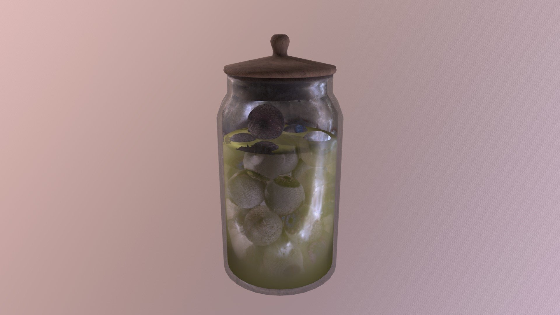 Glass jar filled with eyes 3d model