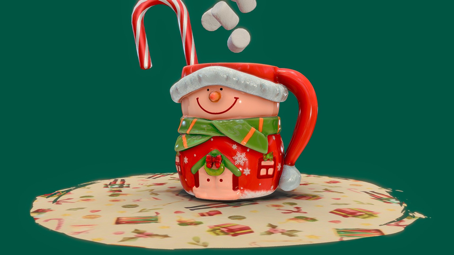 Christmas mug 3d model