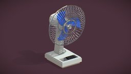 80s Desk Fan Low Poly