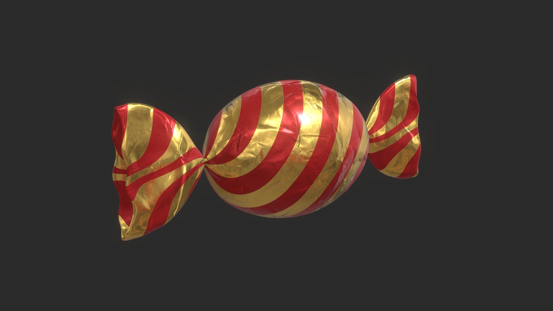 Candy with wrap 3d model