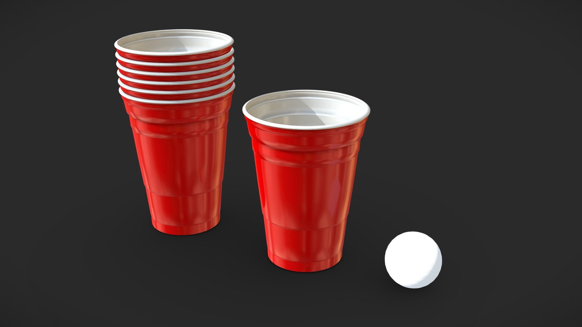 Red Solo Cup Pack 3d model