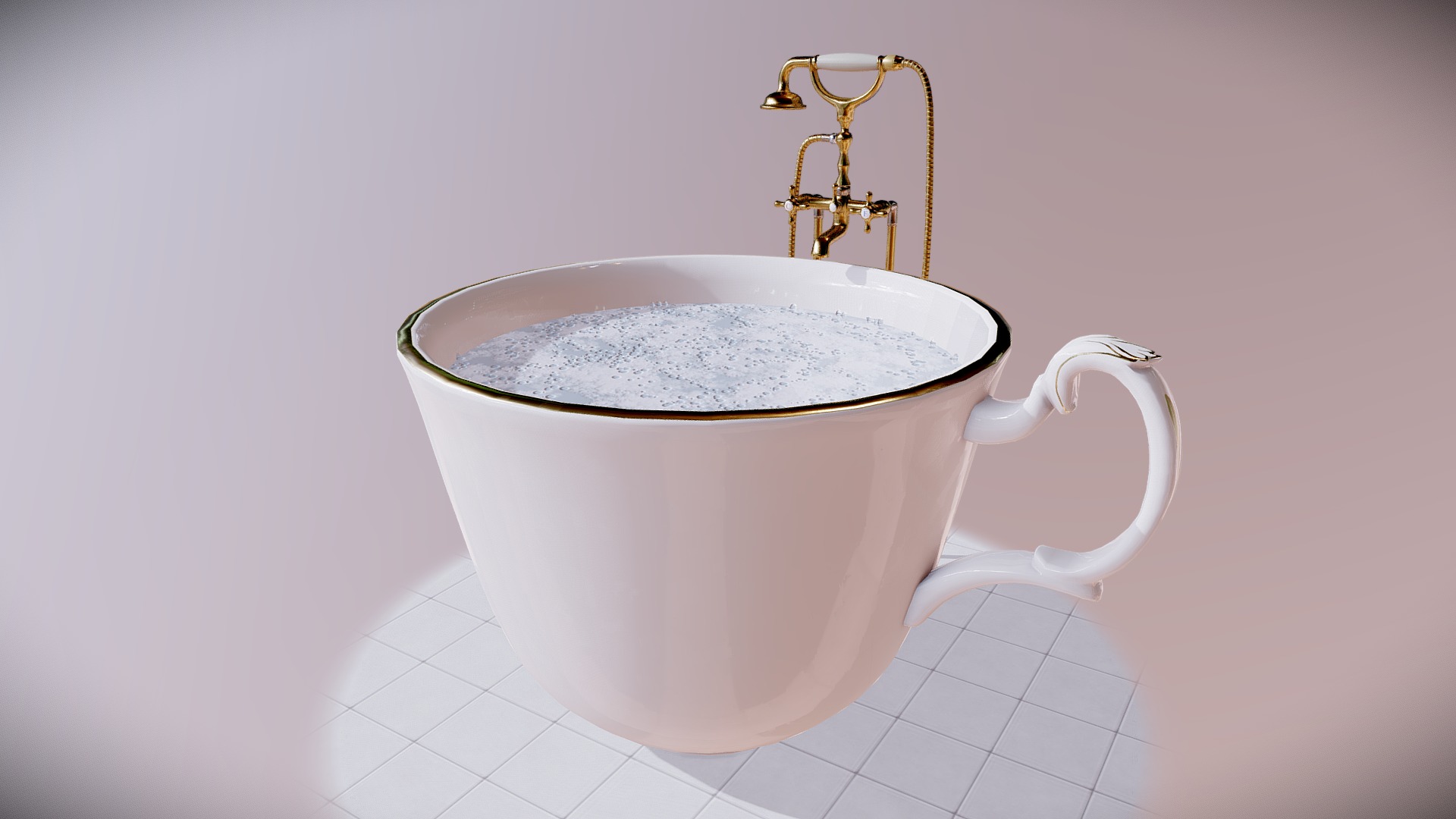 Tasse baignoire / Coffe cup bath 3d model