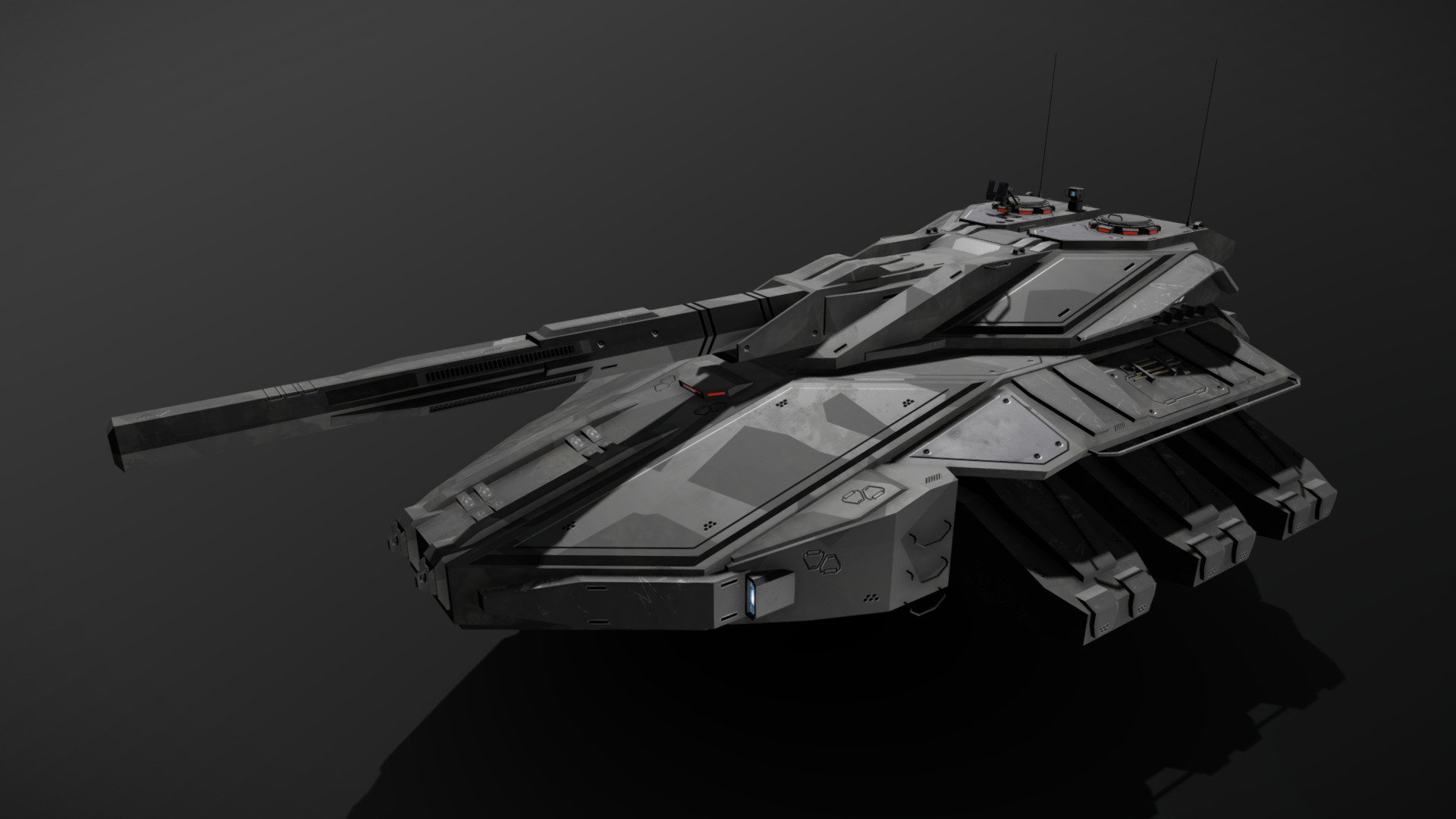 Scifi Ghost Medium Stealth Antigrav Tank 3d model