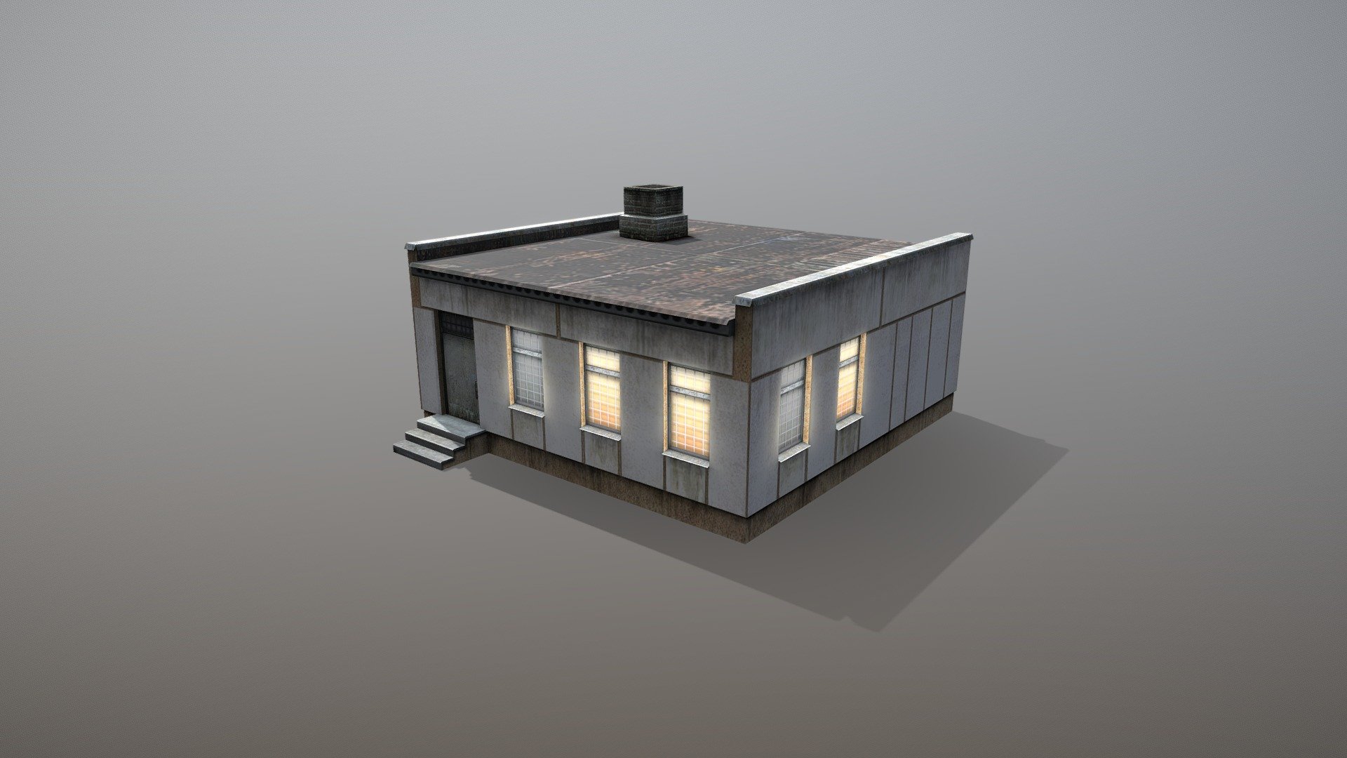 Railway Building RW_BlockPost 3d model