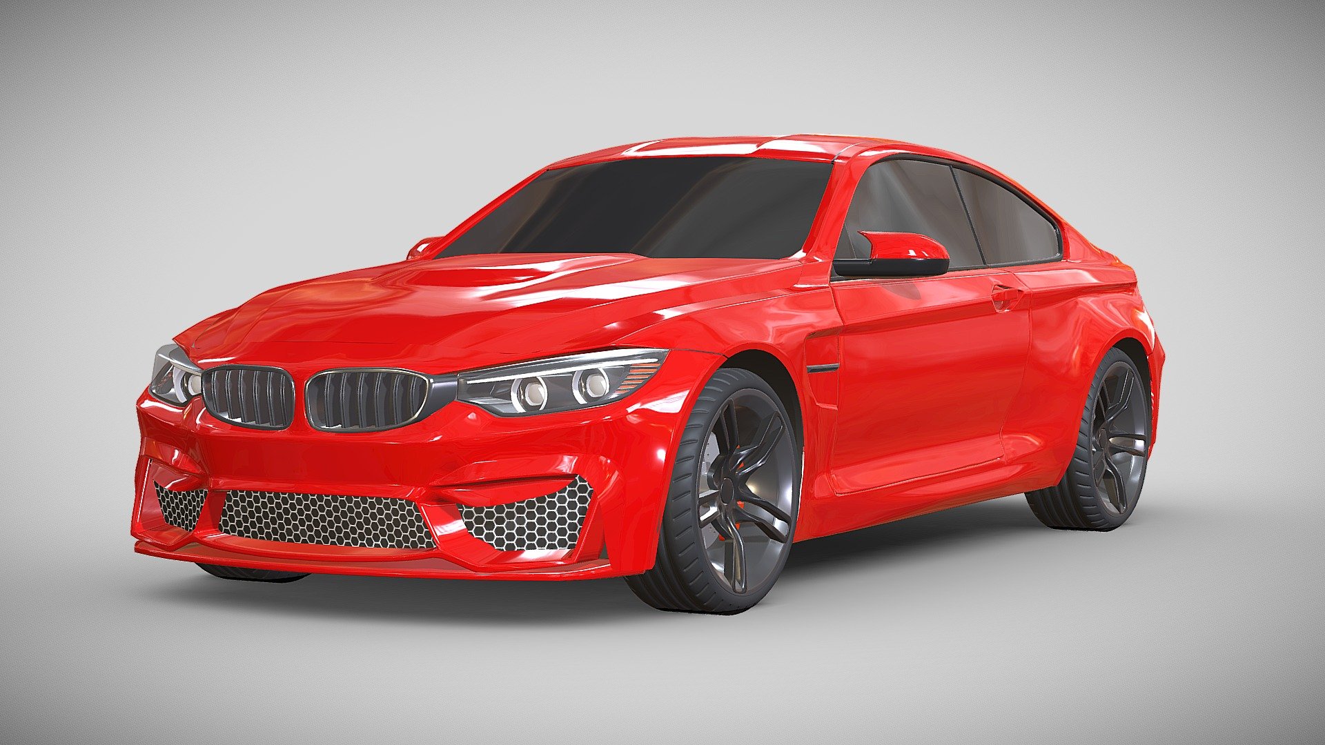 Bmw M4 2014 sports car redesigned 3d model