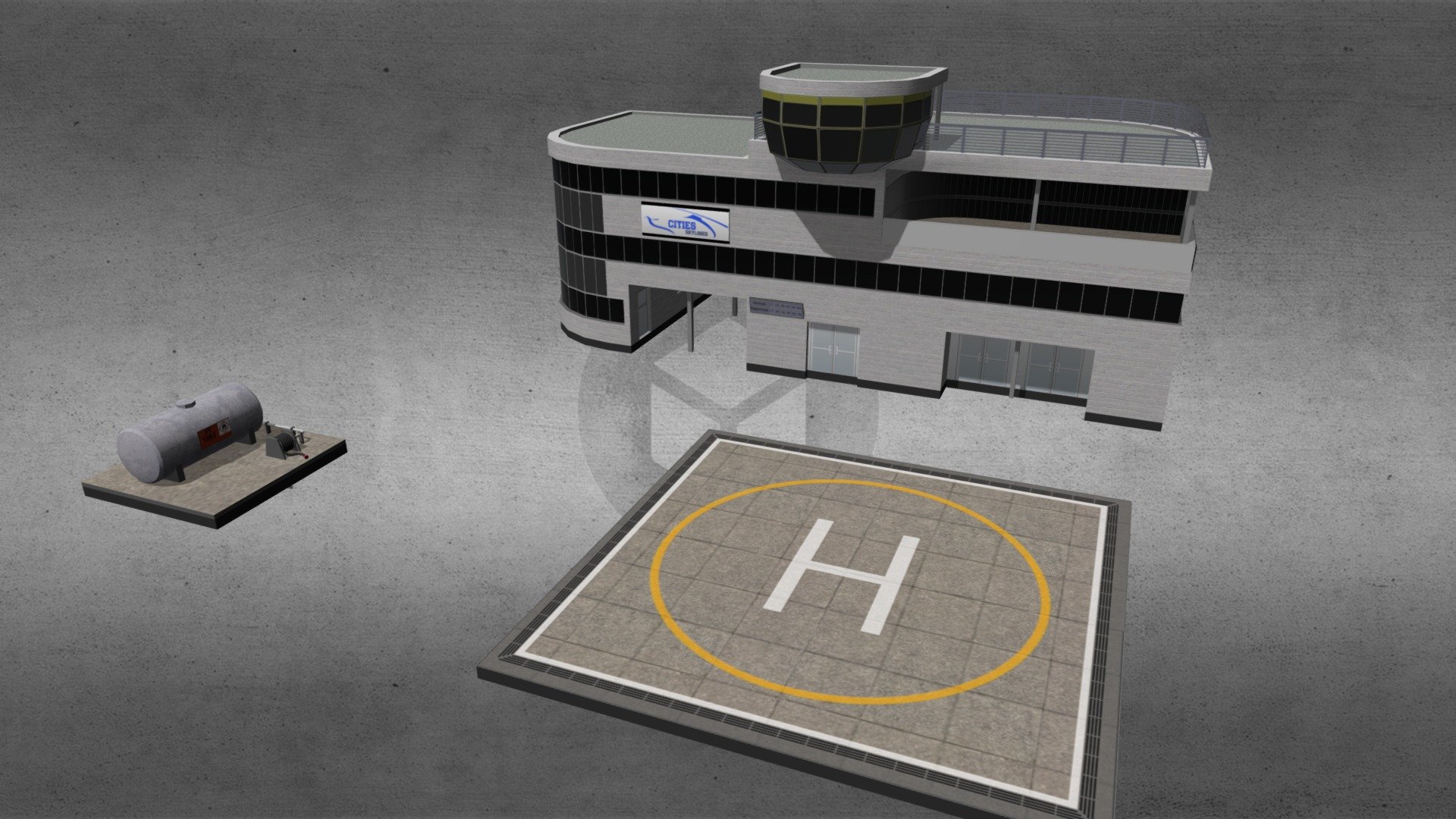 Helicopter Station 3d model