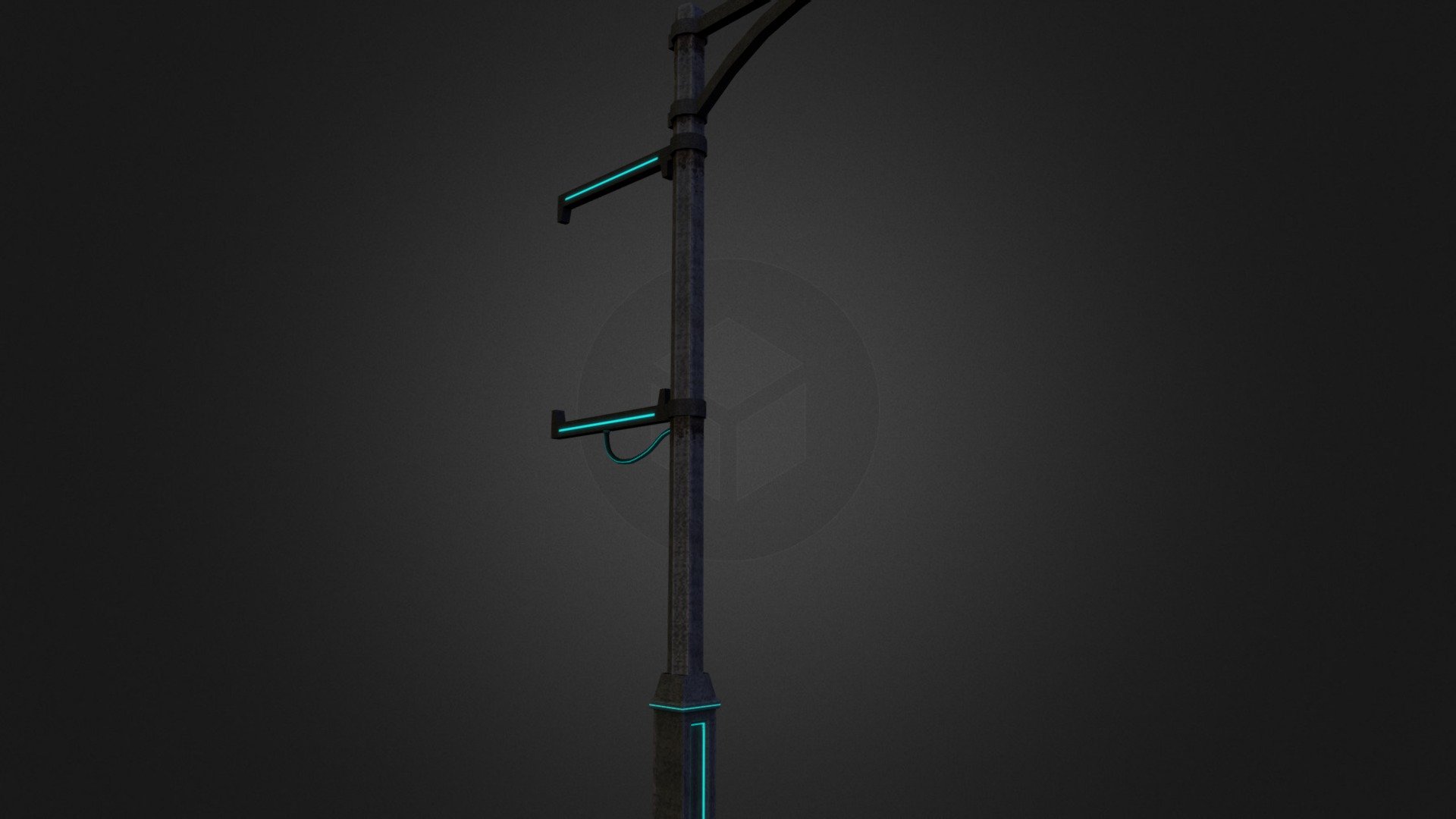 Futuristic Lamp Post 3d model