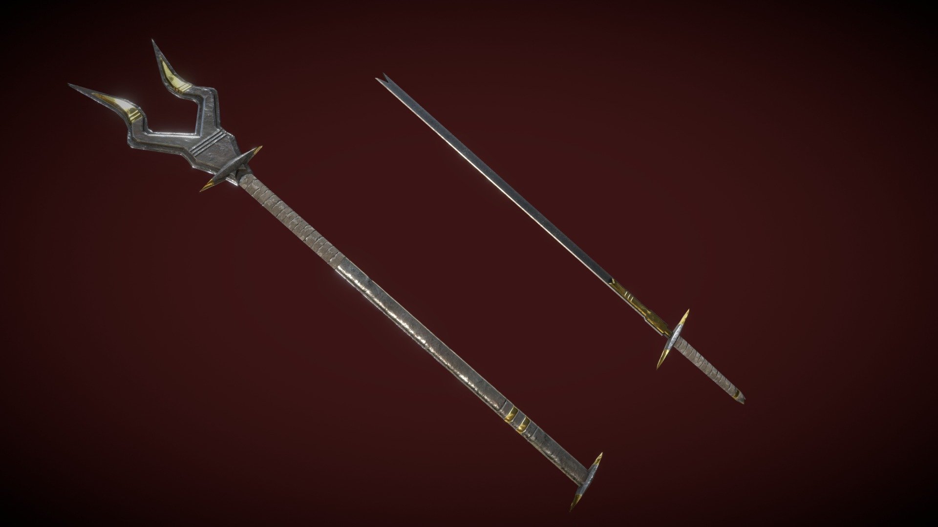 Sith Sword and Scepter (Game lowpoly remastered) 3d model