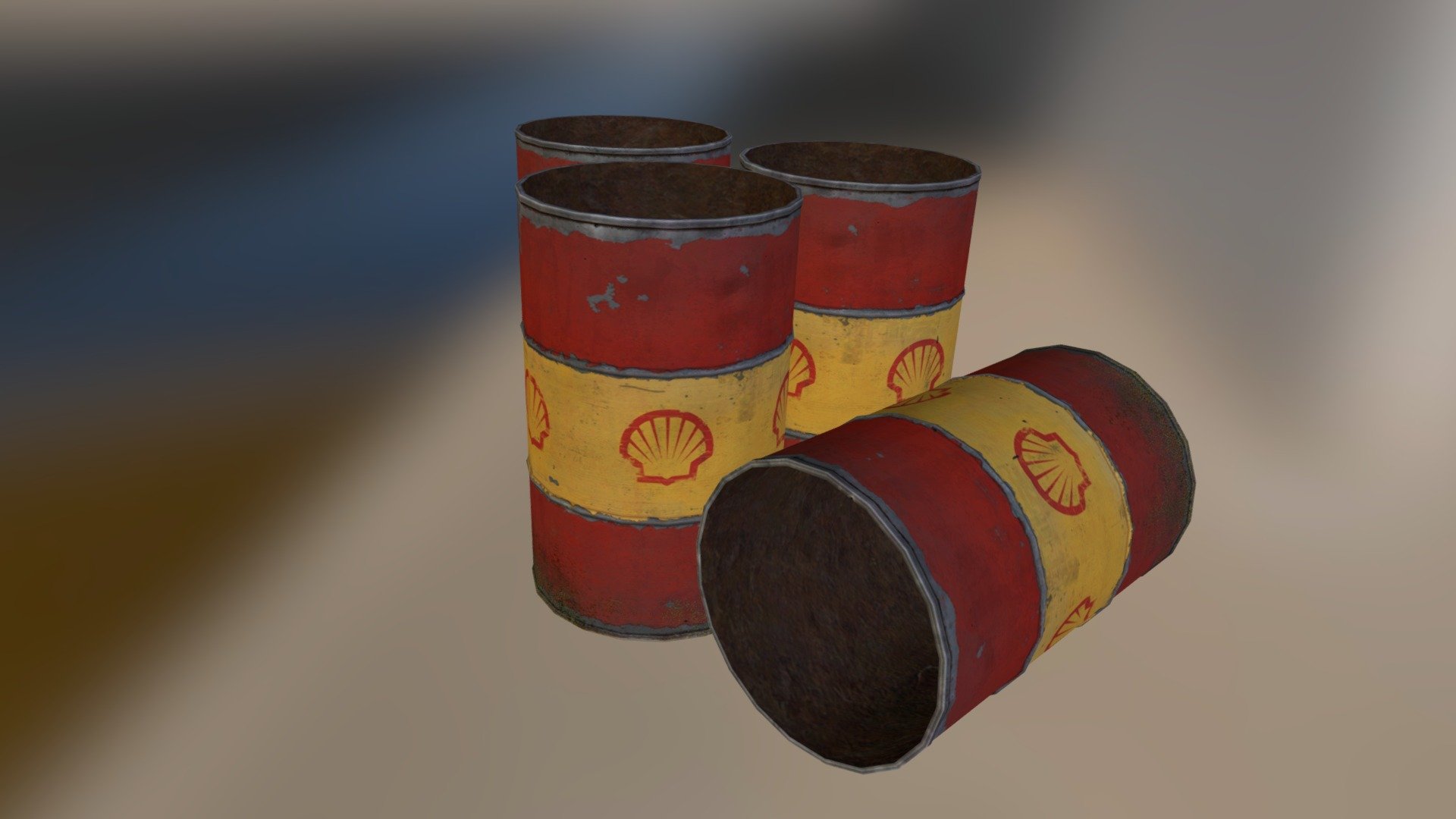 oil drum prop 3d model