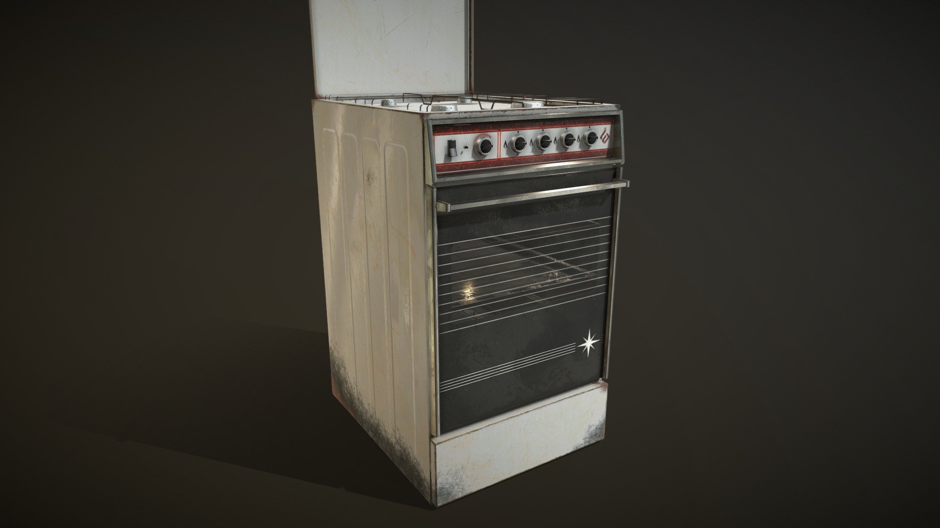 Old Gas Stove 3d model