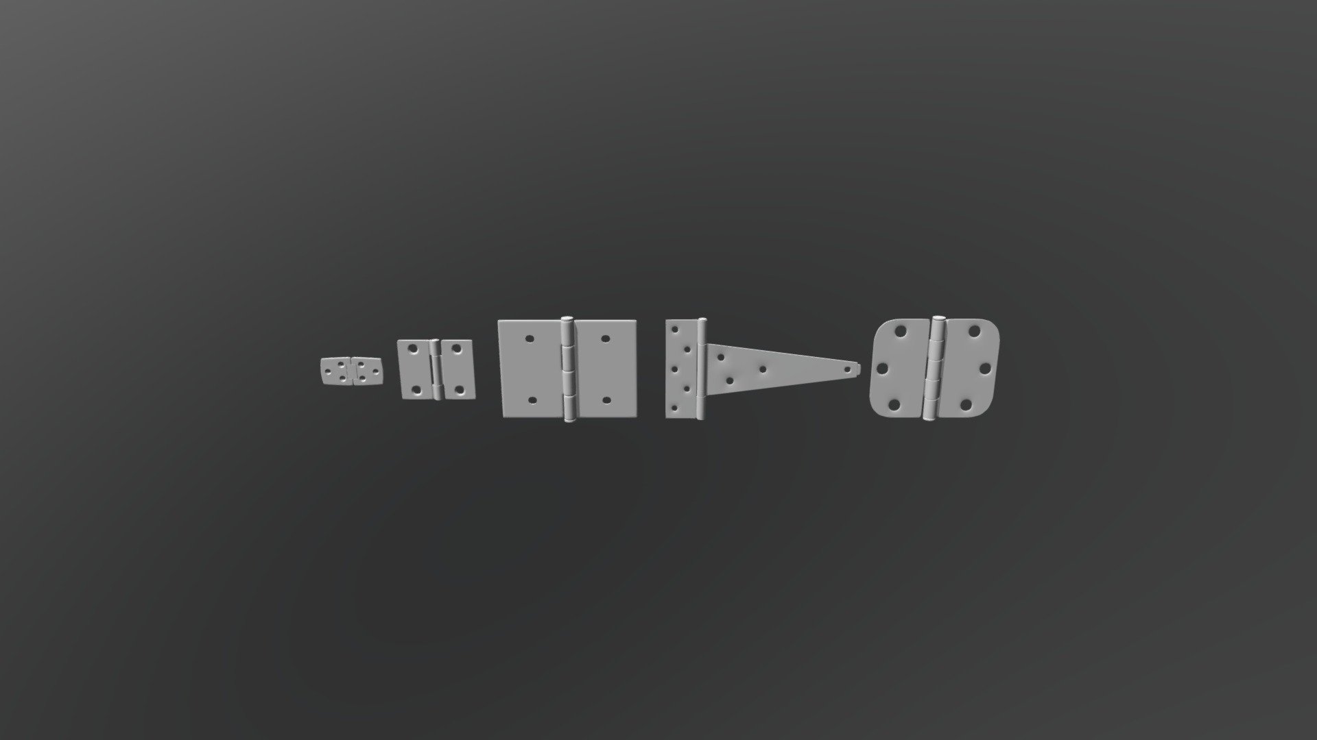 5 Unique Door Hinges 3d model