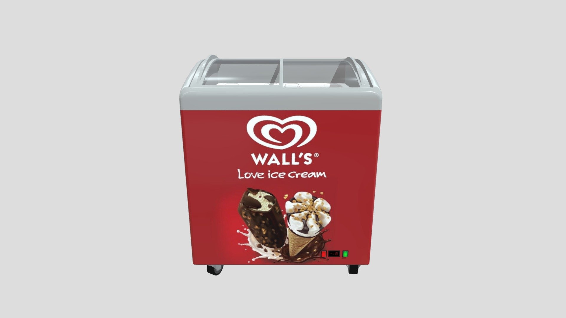 Ice Cream Display Fridge 06 3d model