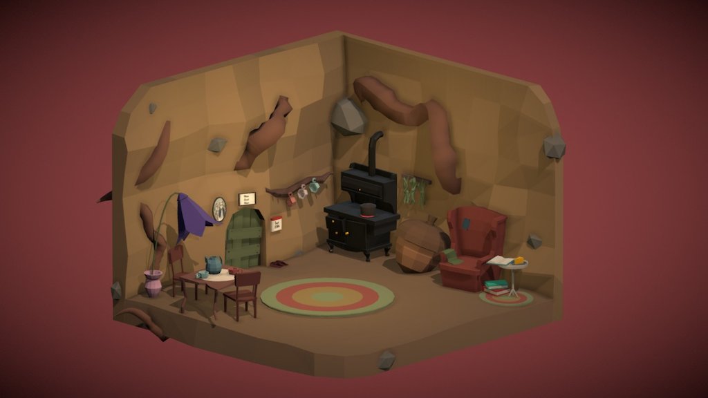 Isometric Mouse Home Lowpoly 3d model