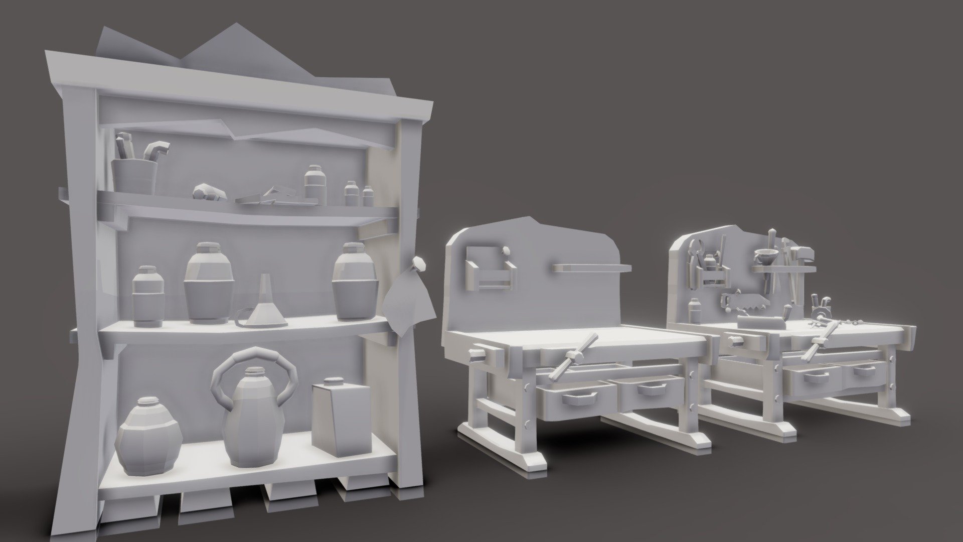 Stylized Tools Workbench Pack 3 3d model