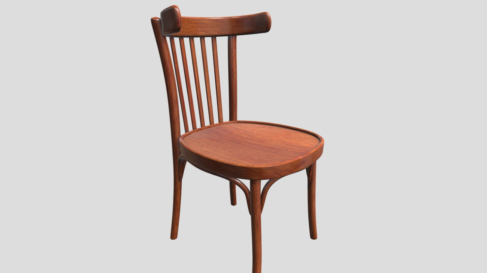 Old Wood Chair 3d model