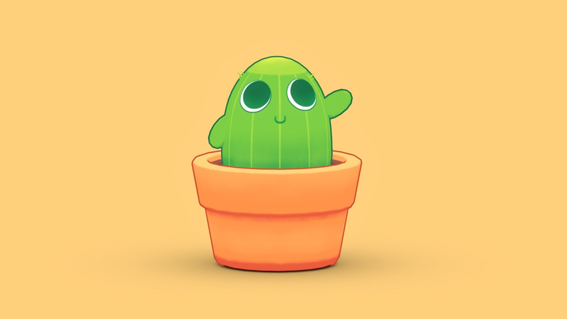 Handpainted Cactus 3d model