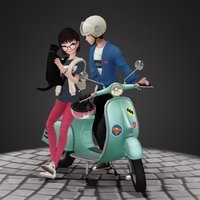 vespa casual character (pose 01)