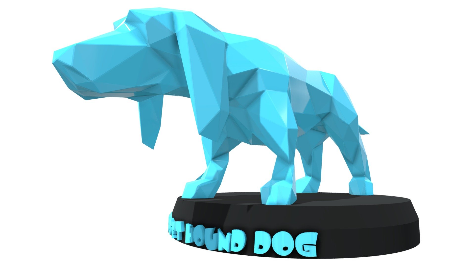 Poly Asia Basset Hound Dog 3d model