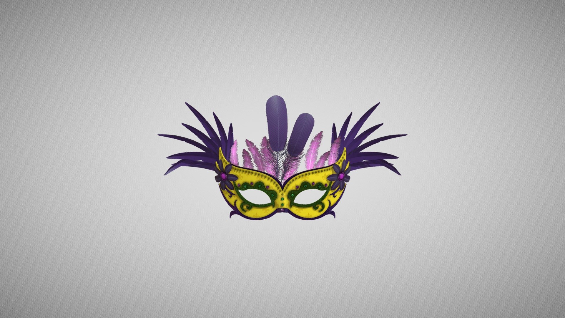 Mardis Gras Feathery Mask 3d model