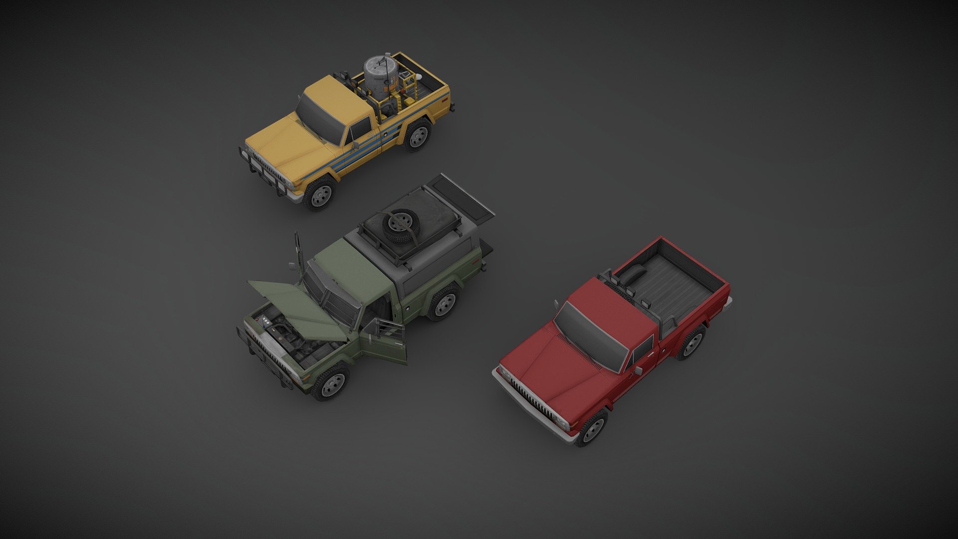 82 Jeep J10 with Mellow Yellow truck 3d model