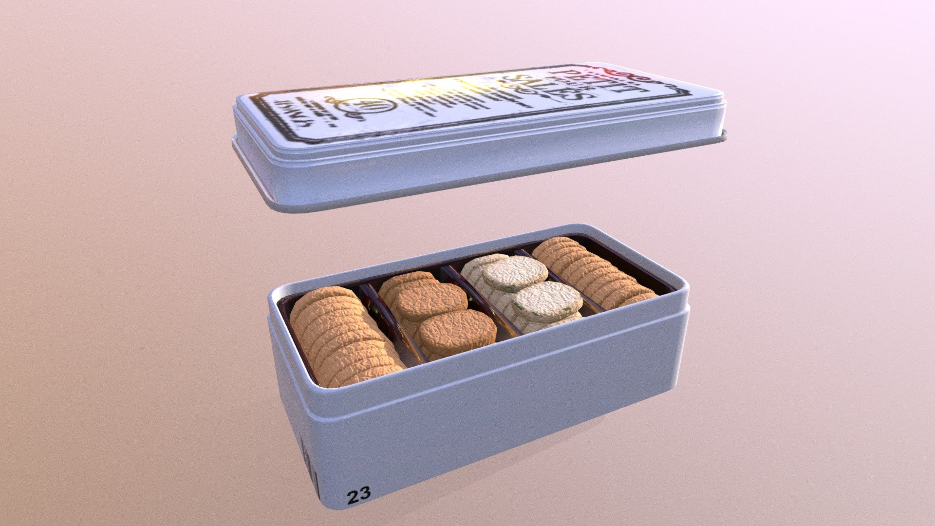 Box Of Spicy Cookies 3d model