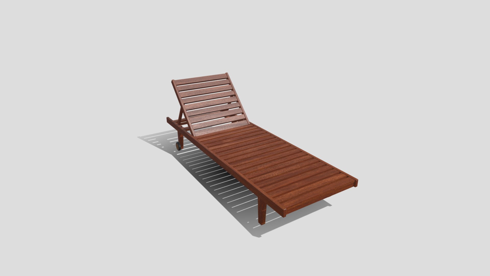 Wood pool chair 3d model