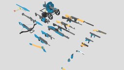 Low poly pack guns / AK-47 / M16 / AR15 / SVD