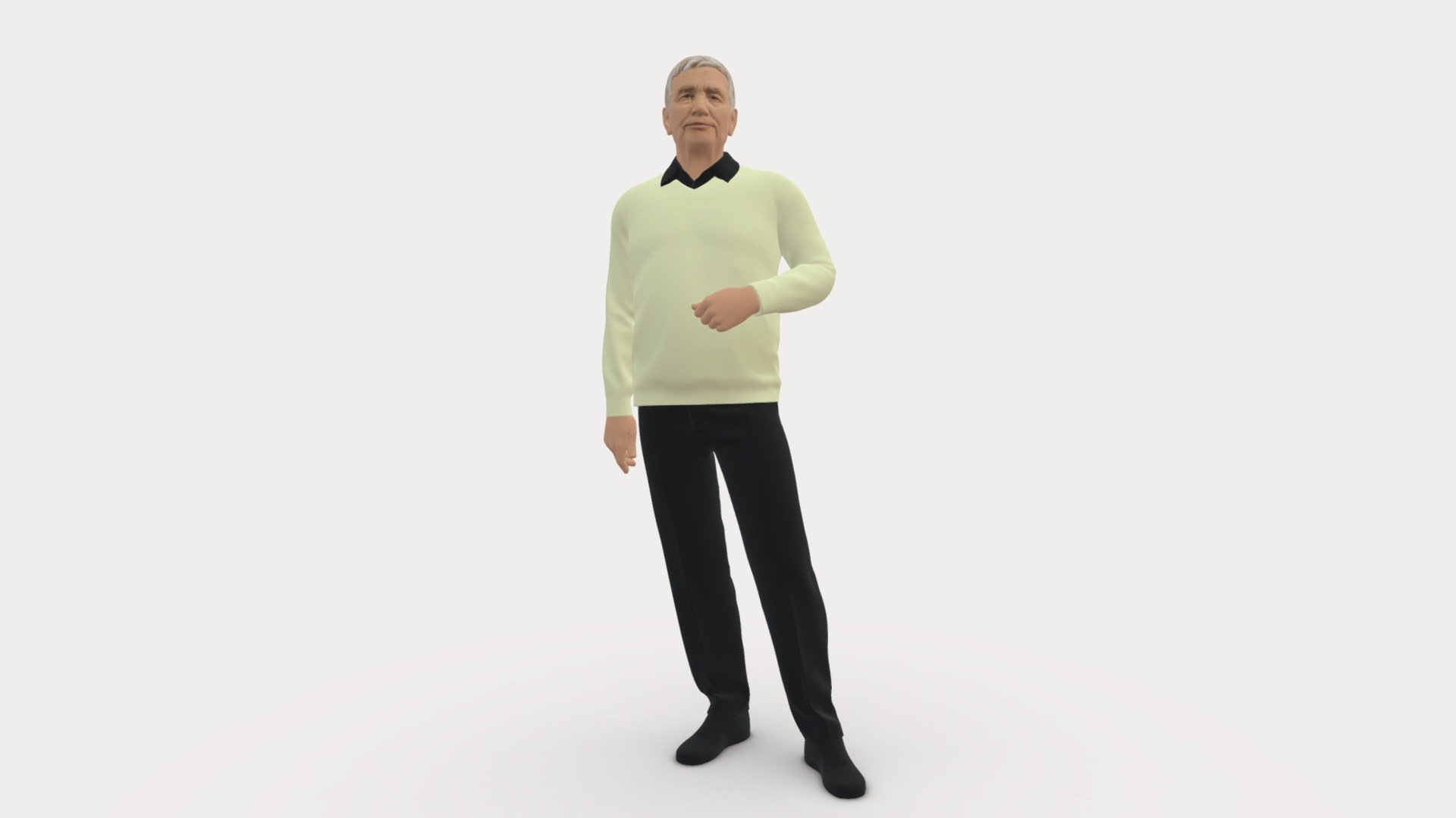 Old man posed 0424 3d model