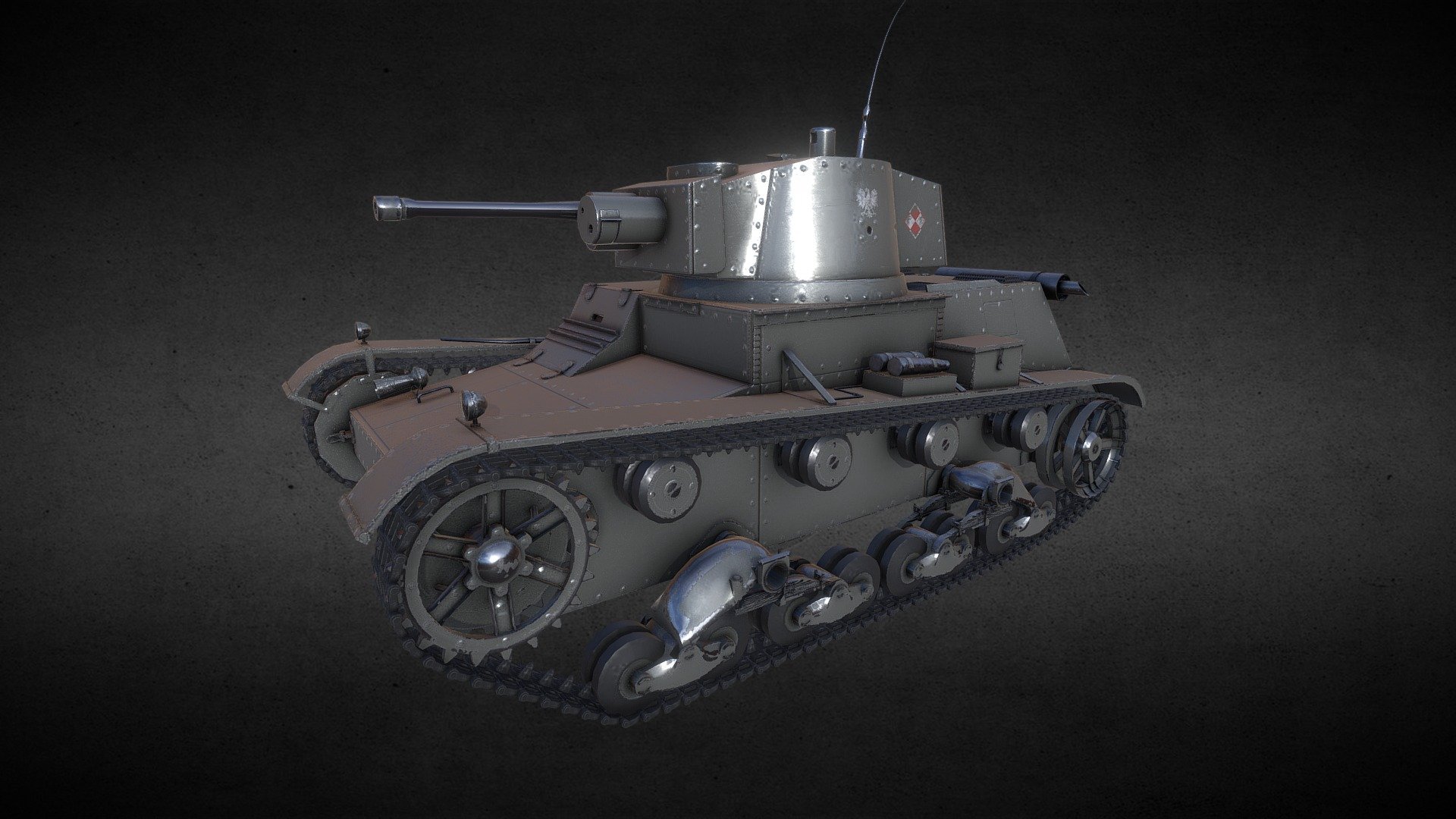 7TP Light Tank 3d model