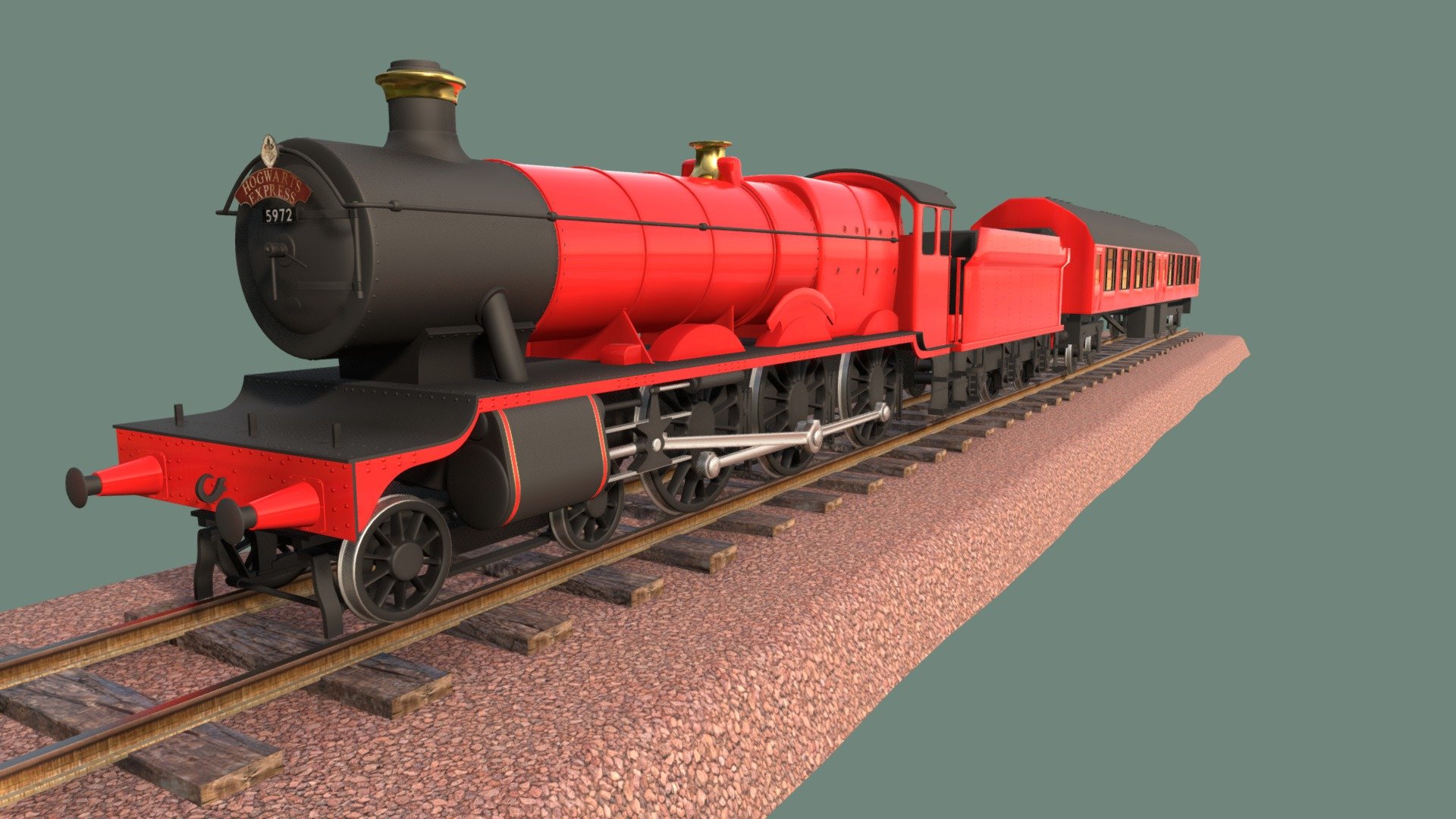 Olton Hall GWR 4900 aka Hoghwarts express 3d model