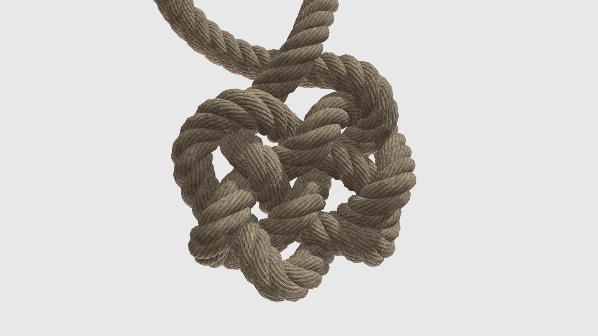 Realistic rope knot 3d model