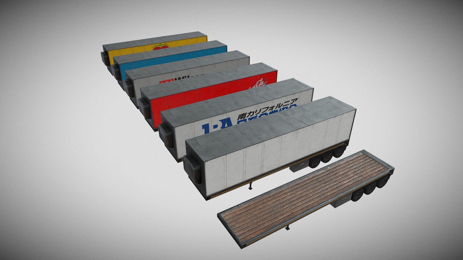 trailers 3d model