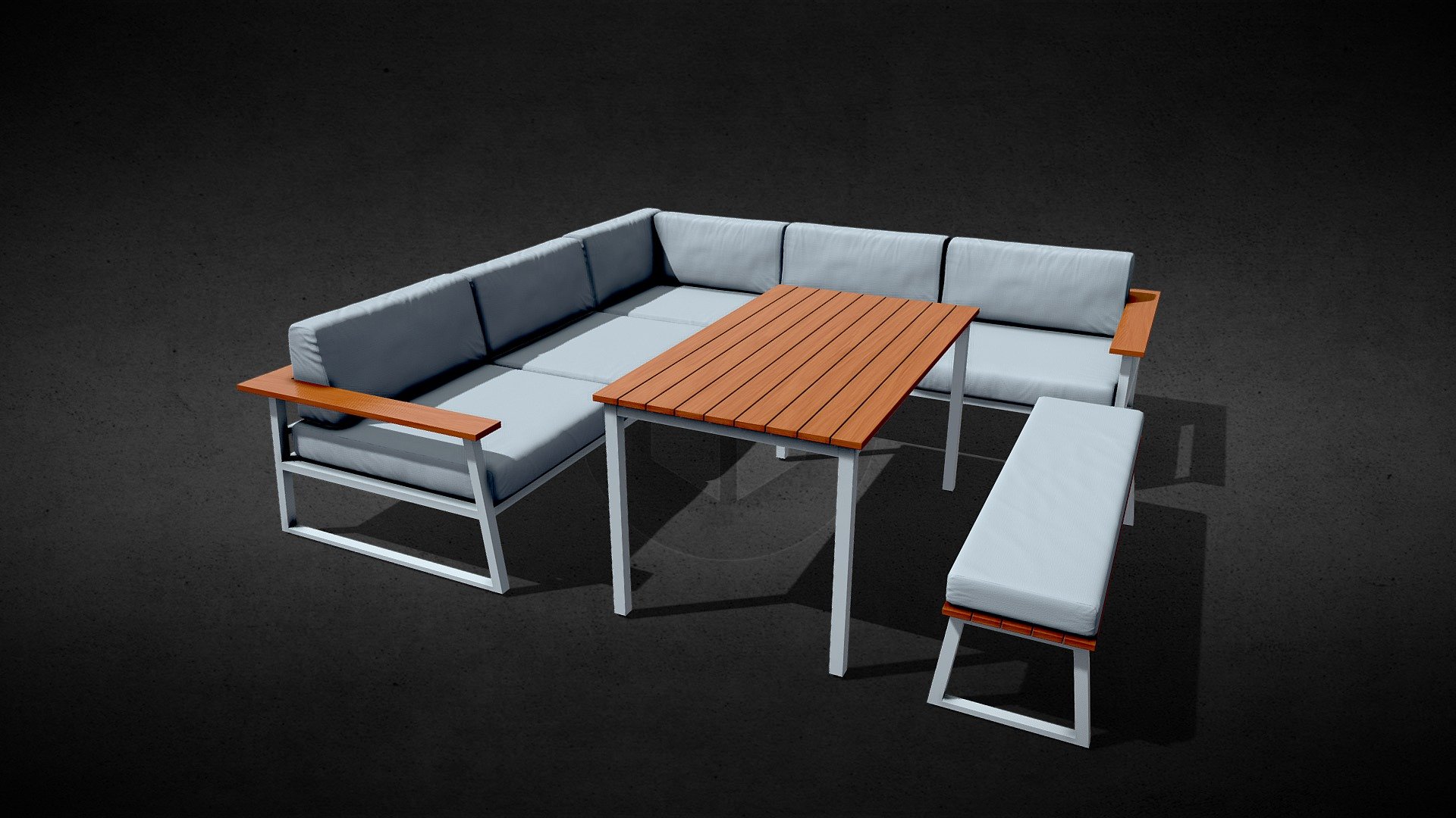 Outdoor sofa with table 3d model