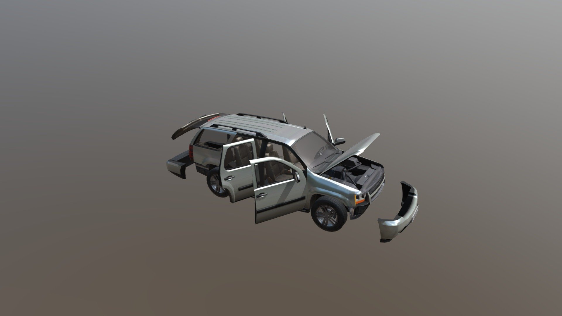 Real Car 2 Separated Parts 3d model