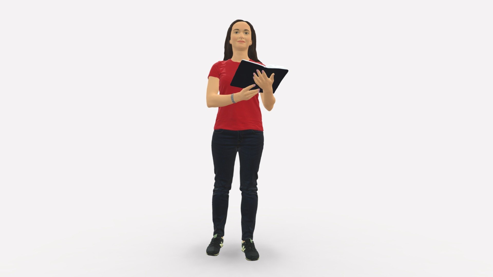 Girl With Book 0121 3d model